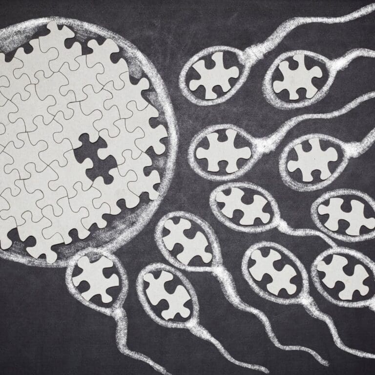 Illustration of gears representing IVF and the fertility treatment process
